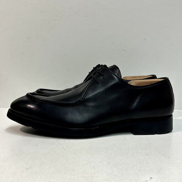 EUC Prada Tyrolean Derby Brushed Leather Split Toe Laced Black Italy UK 9 US 10 - Picture 3 of 12